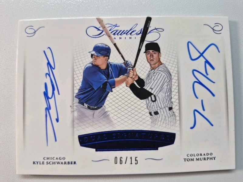 Kyle SCHWARBER Tom MURPHY 2016 Flawless Dual Signatures Autograph #/15 SP AUTO