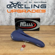 Nuovo! Sella Selle Italia Flite Gel Flow Trans Am 7x7mm Rotaie Titanio Blu NOS