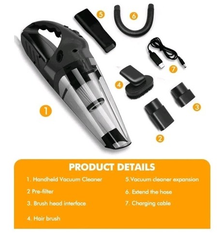Shunwei Handstaubsauger kabellos USB wiederaufladbar, tragbar für Auto, Zuhause - Bild 14 von 15