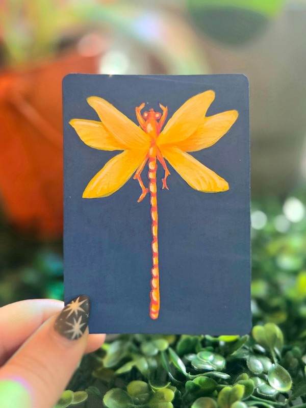 ACEO Original Dragon Fly Acrylic Painting Bug Art 11/16 Signed by Ziggy Sands