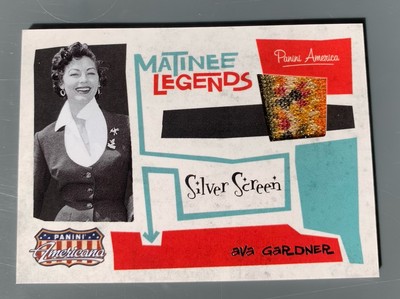 Eva Gardner Worn Material Memorabilia. Panini Americas Pastime #/99