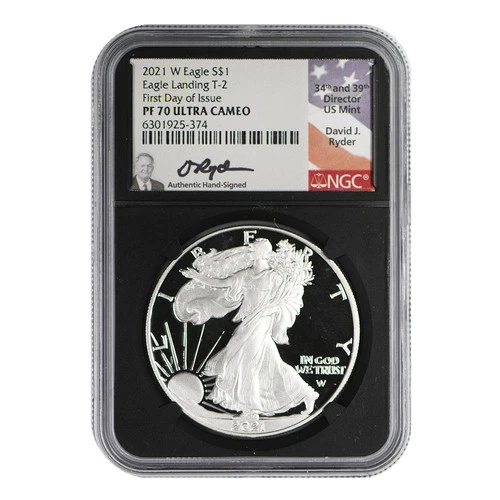 2021-W American Silver Eagle NGC PF-70 ULTRA CAMEO T-2 FDOI Ryder Label