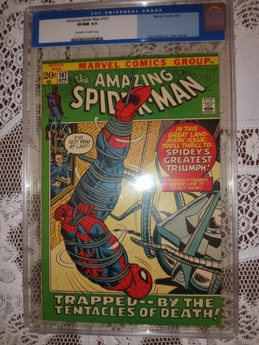 AMAZING SPIDER-MAN CGC 9.0 107 1972 Unpressed Copy! Press & regrade
