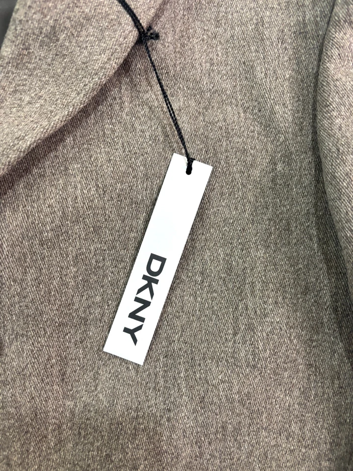 NEW DKNY 42R Brown Overcoat Top Car Coat Heavy 100% Wool Dress Large Mens - Image 3 of 4