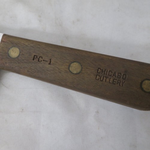 Vtg Chicago Cutlery MC1 Cleaver Chopper Butcher Knife Wood Handle - Picture 9 of 12