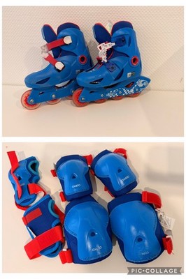 Inline Skates Kinder Größe 30-32 Verstellbar inkl. Knie/Ellenbogen/Handschoner