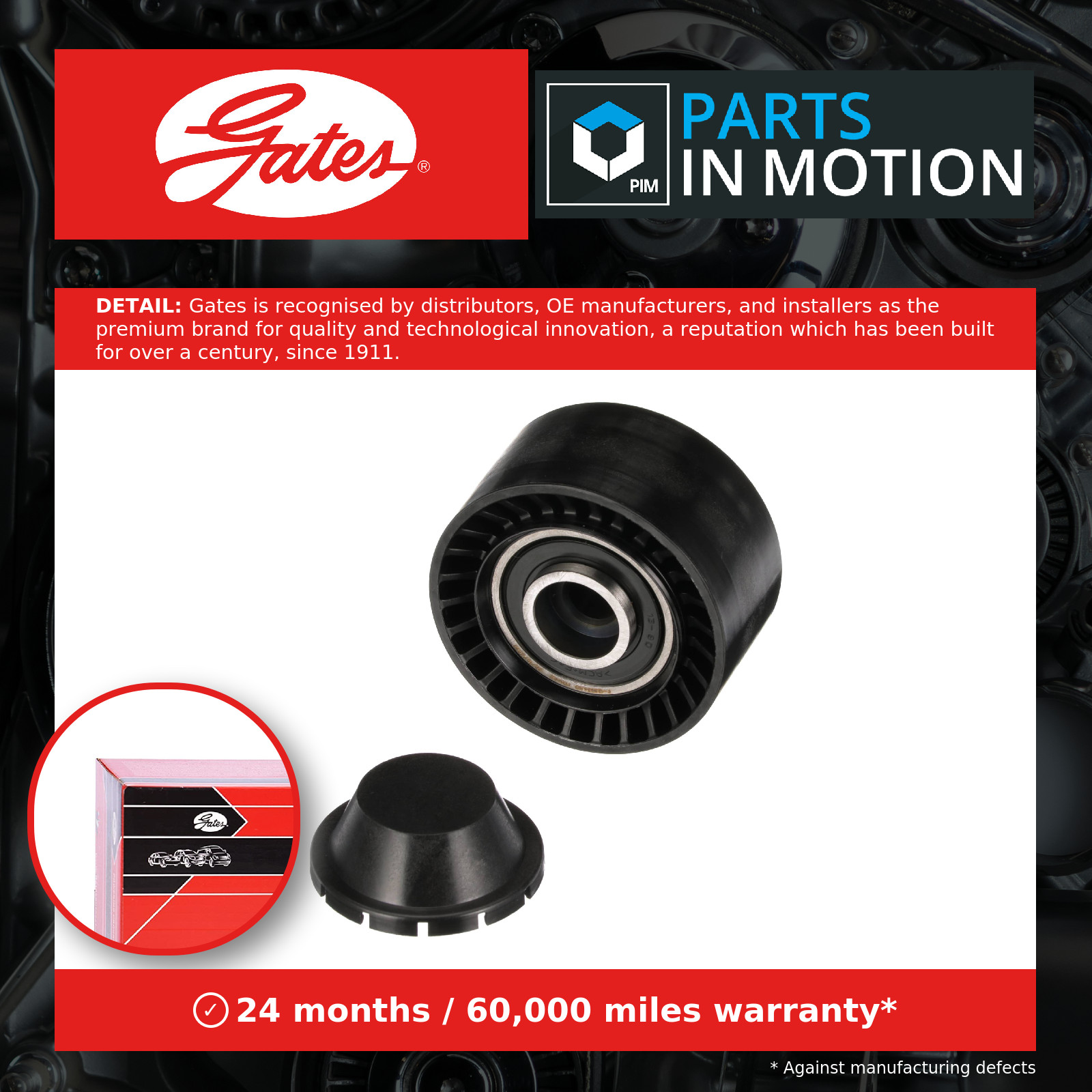 Aux Belt Idler Pulley fits PEUGEOT 206 2D 1.4D 1.6D 01 to 07 Guide Deflection