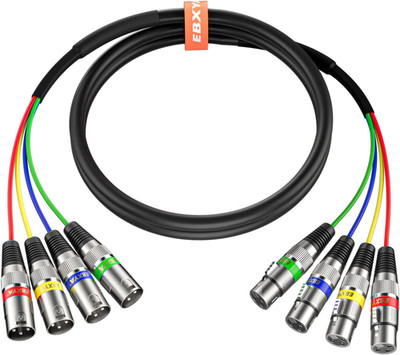 6ft 4 Channel XLR Snake - Premium XLR Male to XLR Female Snake Cable for Live