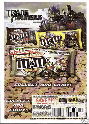 2009 magazine ad M&M TRANSFORMERS Revenge of the fallen mms