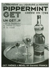 Publicité ancienne Pippermint Get  1930 la première des liqueurs issue magazine
