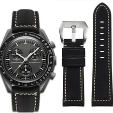 Leather Strap For Omega X Swatch Moonswatch Moonwatch Speedmaster