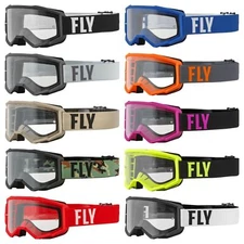 Fly Racing Focus Goggles Clear Lens Offroad ATV MX Dirtbike White Adult or Youth