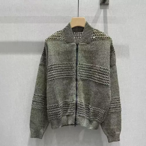 Brunello neu Cucinelli Damen Netz Leinen Pailletten Cut-Out Cardigan Freizeit Mantel - Bild 3 von 8