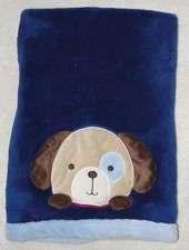 Baby Gear Blue Fleece Tan Puppy Dog Blanket