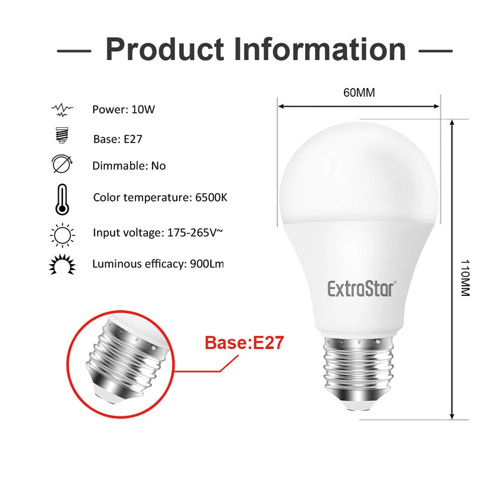 E27 led bulb 2024 cool white 10w