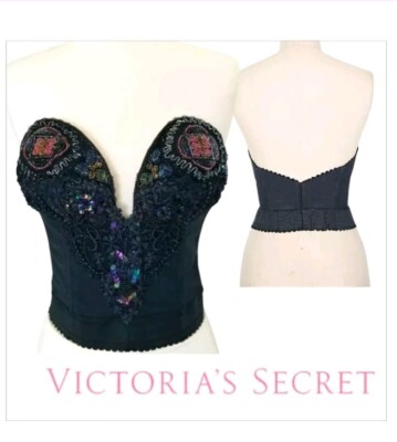 Vgt Gold Label VICTORIA'S SECRET Medium Sexy Jeweled Corset Bustier Lingerie