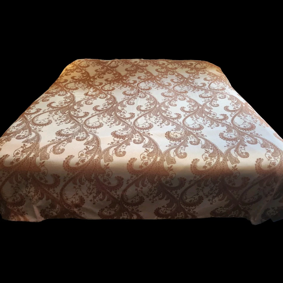 Wow! Edredón Queen hecho a medida floral satinado dorado marrón topo estampado cachemir 90"x92" Foto 2 de 4