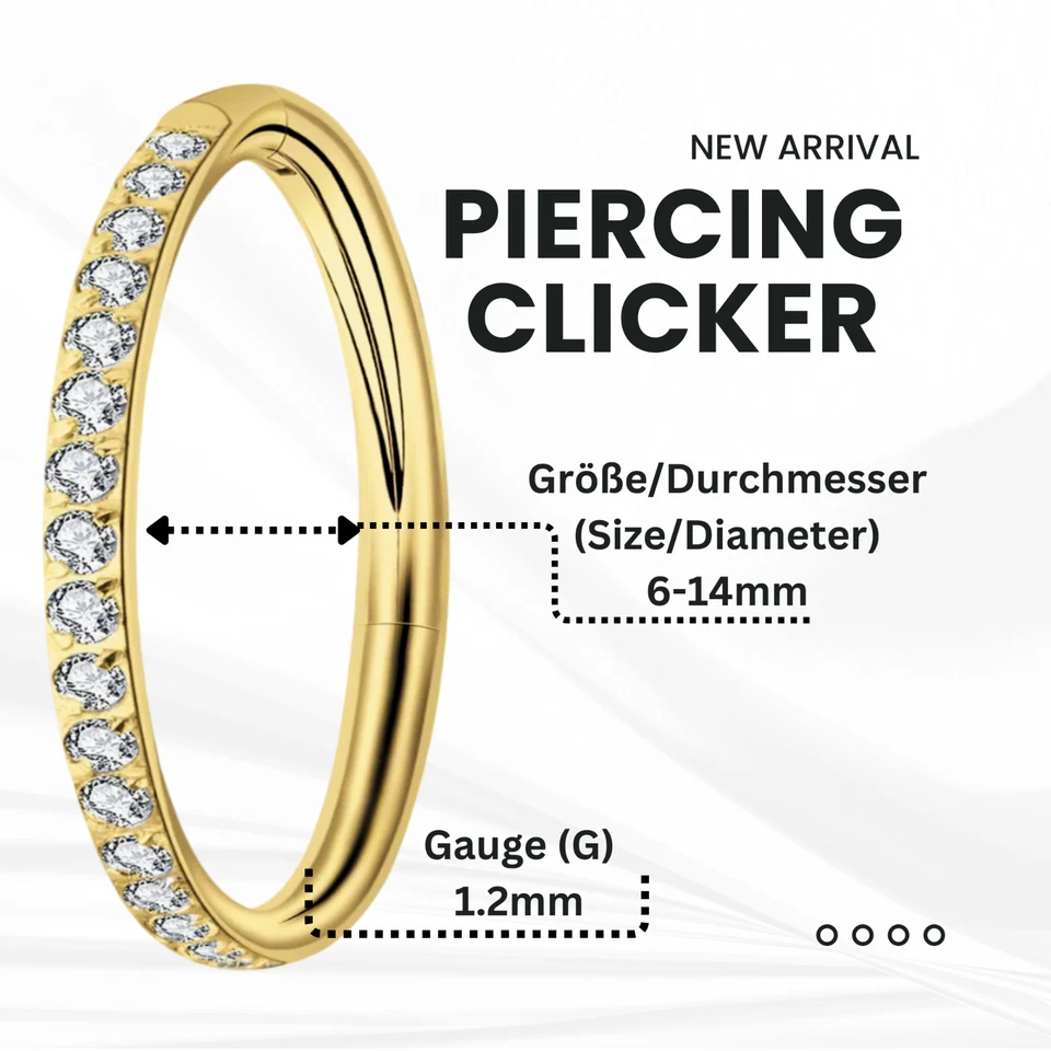 Septum Piercing Clicker Ring Titan Helix Piercing Nasenpiercing Gauge 1,2mm - Bild 4 von 4