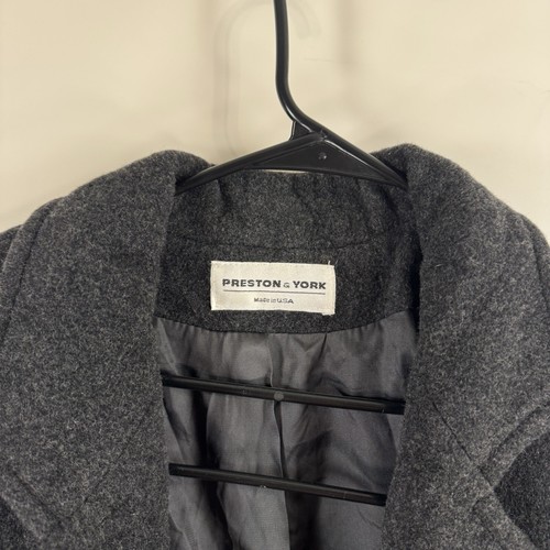 Preston & York Merino Wool Gray Womens Size 10 Coat Damaged Pockets - Picture 3 of 20