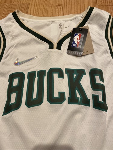 Nike NBA Milwaukee bucks City edition blank jersey Sz M DB4070 Men’s 44 - Picture 2 of 8
