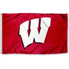 WISCONSIN BADGERS 3'X5' FLAG BANNER ***100% FULL COLOR ON BOTH SIDES OF FLAG***