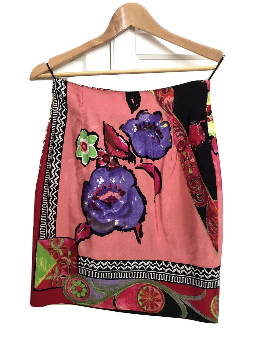90s GIANNI VERSACE Couture Skirt ✨ XS High Waisted Abstract Andy