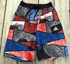 Adidas Boys Swim Trunks Shorts Multicolored Print Size M