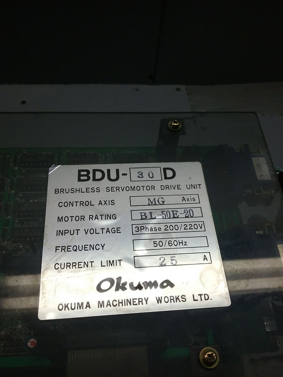 OKUMA BDU-30D Brushless Servomotor Drive Unit 25a_MG AXIS Servo