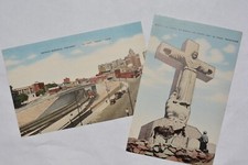 Lot (2) Statue Christ on Sierra de Cristo Rey; Bataan Trainway El Paso Postcards