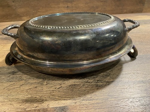 Ketstoneware Silver Plate Covered Serving Casserole Dish - Picture 3 of 12