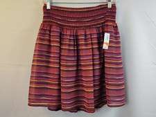 New Old Navy Womens Size S/P Purple And Pink Striped Casual Skirt 100 Polyester