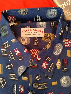Designer Hemd Casa Moda Company Finest Shirt  45 OVP Muster 100% Viskose K5