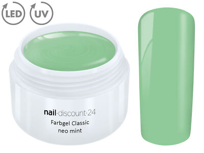 Color UV LED Gel FARBGEL neo mint French Modellage Nail Art Design Nagel Grün