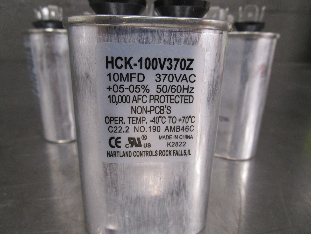 Lot of 10 New HCK-100V370Z Motor Run Capacitors 10 MFD Oval 370