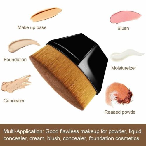 2pcs Foundation Makeup Brush Flat Top Kabuki Hexagon Face Blush Liquid Powder - Picture 1 of 10