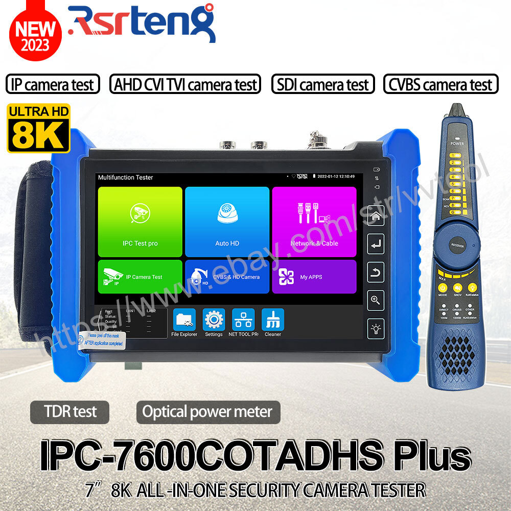 Rsrteng 7inch CCTV Camera Tester 4K AHD CVI TVI SDI Monitor VGA