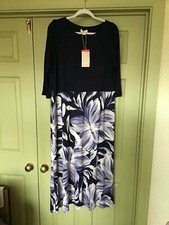 Monsoon navy blue multi long dress size 22 BNWT