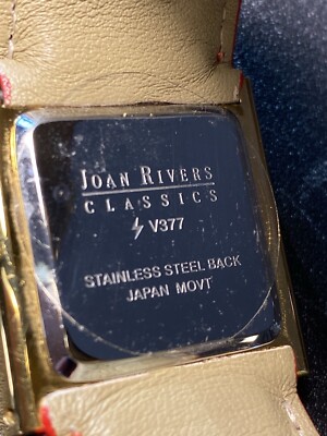 Joan Rivers Classics Red Tooled Leather Bracelet Watch Never 