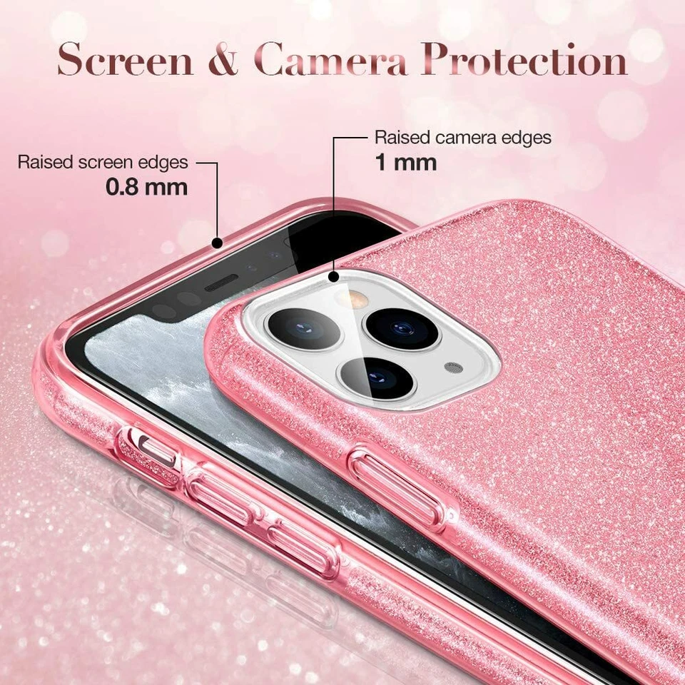 CUSTODIA GLITTER STRASS COVER per APPLE IPHONE 7 8 11 X 12 13 +PELLICOLA VETRO - Immagine 3 di 4