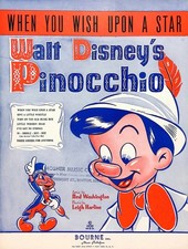 When You Wish Upon A Star Sheet Music Pinocchio Walt Disney Film Leigh Harline