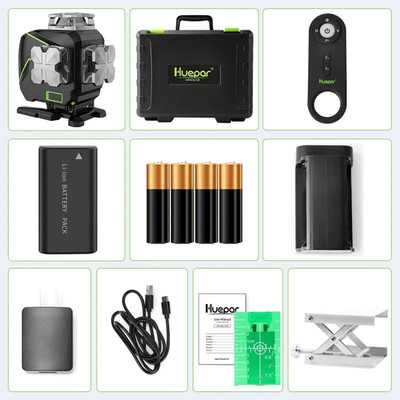 Huepar 16-Linien 4D-Kreuzlinienlaser-Nivelliersets, Bluetooth- Und Fernbedienung