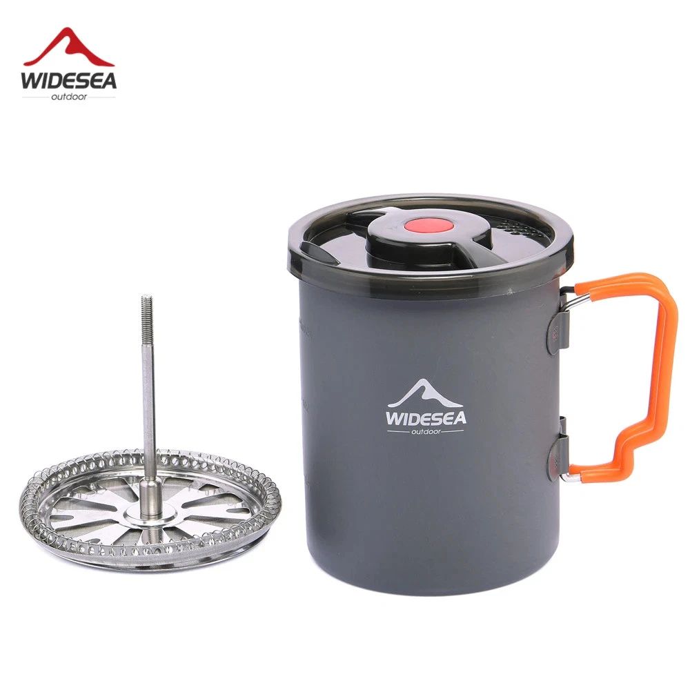 Widesea Camping Coffee Pot with French Press Outdoor Cup Mug Cookware for Hiking