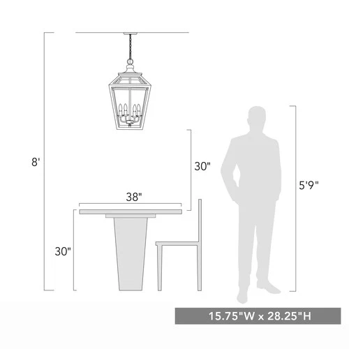 Golden Lighting 0839-4P Haiden 4 Light 16"W Taper Candle Pendant - Burnished - Picture 2 of 7