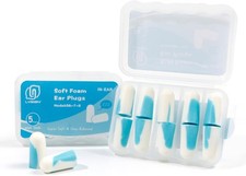 Foam Ear Plugs for Sleeping, 5 Pairs, 38dB SNR, Blue/White  Ultra-soft noise