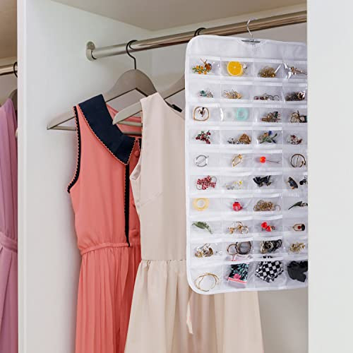 Hanging Jewelry Organizer, Double Sided 80 Pocket Jewelry Chain Storage Bag 2 - Bild 4 von 7