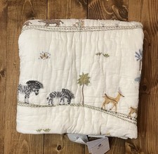 Pottery Barn Kids Noah's Ark Organic Baby Quilt NWT 100 Cotton