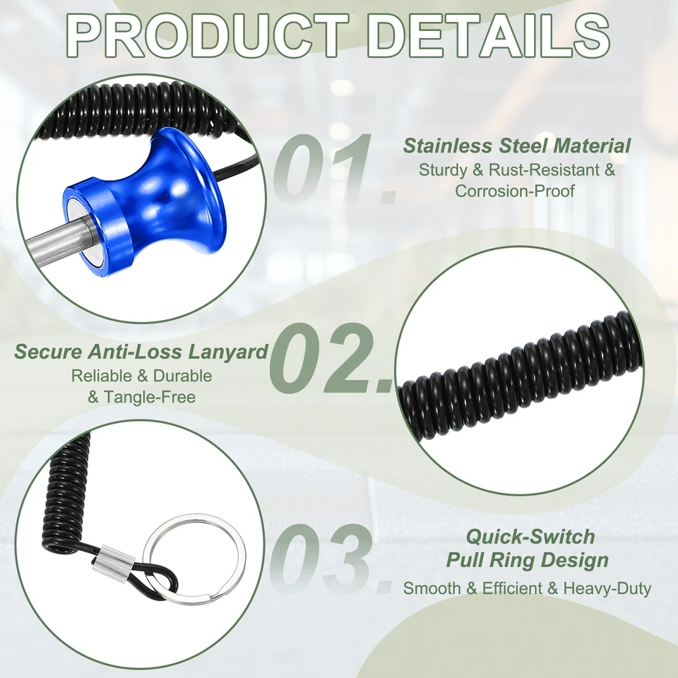 Pin de pila de peso, pasador de gimnasio de peso de 0,3 x 3,9 pulgadas con cuerda de tracción (paquete de 2, azul) Foto 3 de 4