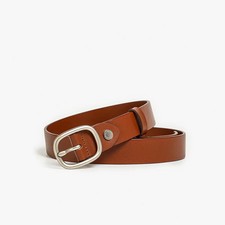 Cowhide Leather Waist Belt 2.8cm Women's Gold Pin Buckle Jeans Daily Wear Belts