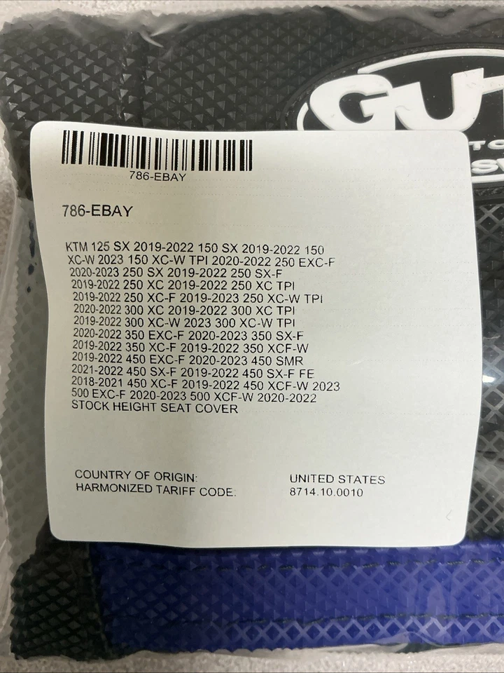 KTM 125SX 2019-2022 Stock Height Seat Cover ( Label For Full Description) - Image 2 of 2