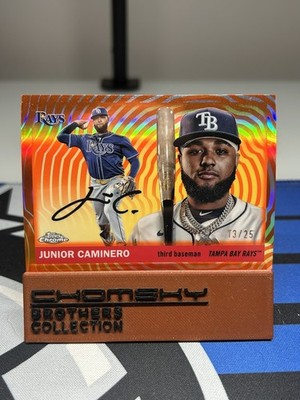 2025 Topps Chrome Platinum Junior Caminero Orange Vibrations Jersey Match 13/25 